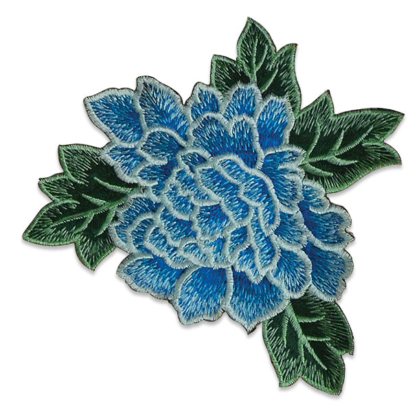 Chante Iron On Embroidered Flower Applique/Patch Patch Blue Appliques