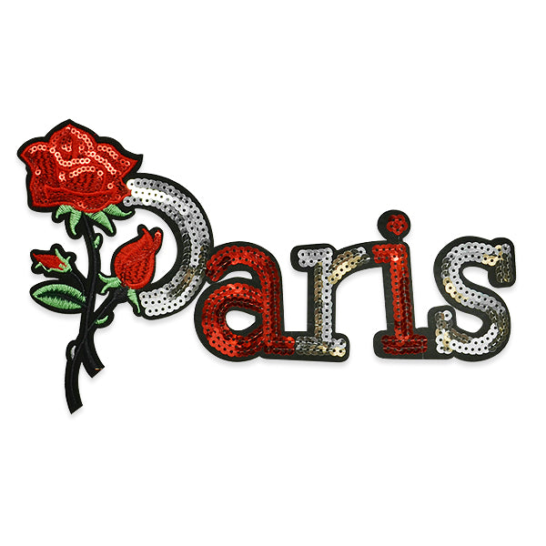 Rose in Paris Sequin Iron On Applique/Patch Patch Appliques