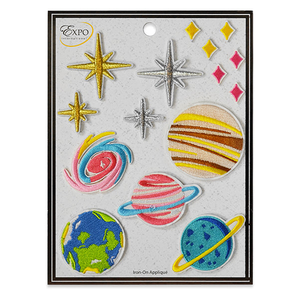 15 PC Cosmos Iron On Embroidered Applique/Patch Collection - Multi Colors Appliques