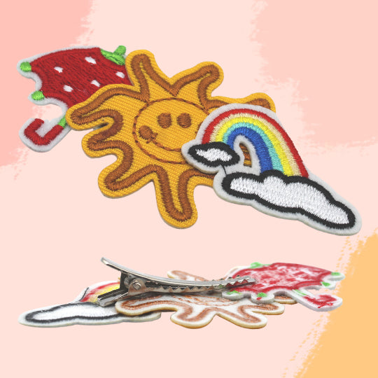 10 PC Junior Play Iron On Embroidered Applique/Patch Collection - Multi Colors Appliques