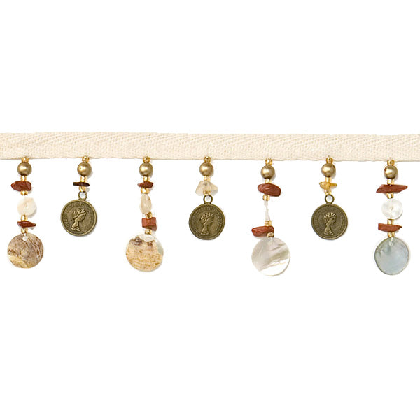 Shell and Coin Trim Pack of 1 Yard - Natural Multi Trims & Fringes