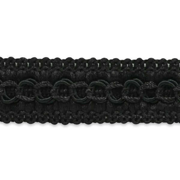 Sheena Woven Circle Braid Trim Pack of 2 Yards Black Trims & Fringes