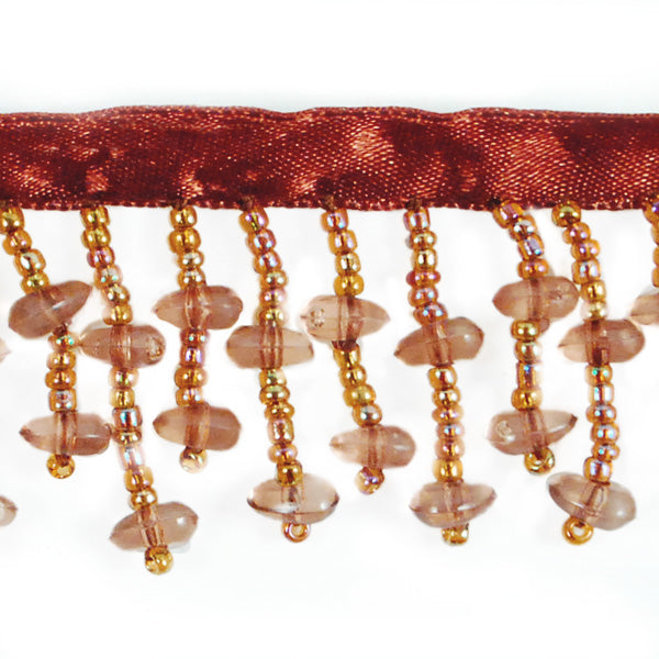 Beaded Chip Fringe Trim Pack of 1 Yard - Brown Trims & Fringes