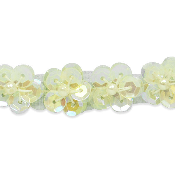 36" x 1/2" Sequin Daisy Trim Pack of 1 Yard Crystal Aurora Borealis Trims & Fringes