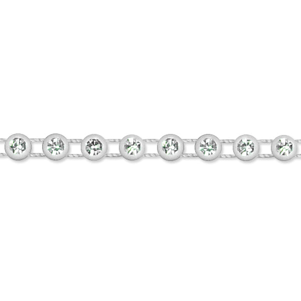 36" x 1/4" Encased Rhinestone Trim Pack of 1 Yard - White Trims & Fringes