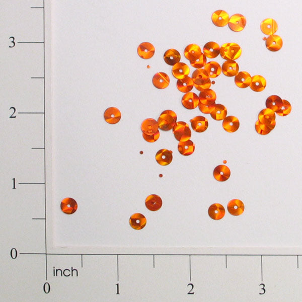 Hologram Flat Loose Sequins - Orange - 6mm - 1oz Orange Trims & Fringes