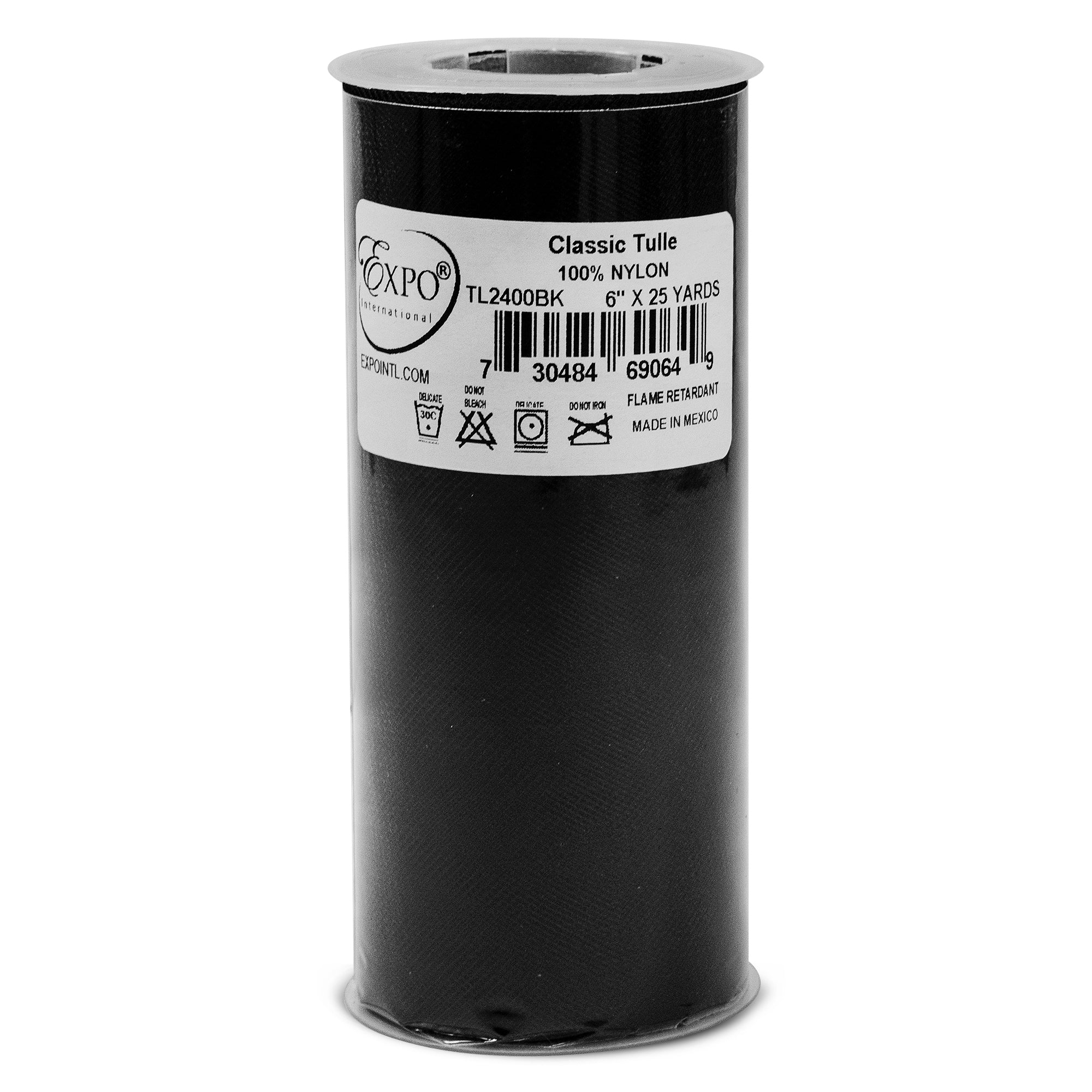 Premium Matte Tulle Spool of 6-inch X 25 Yards Black 6" Tulle