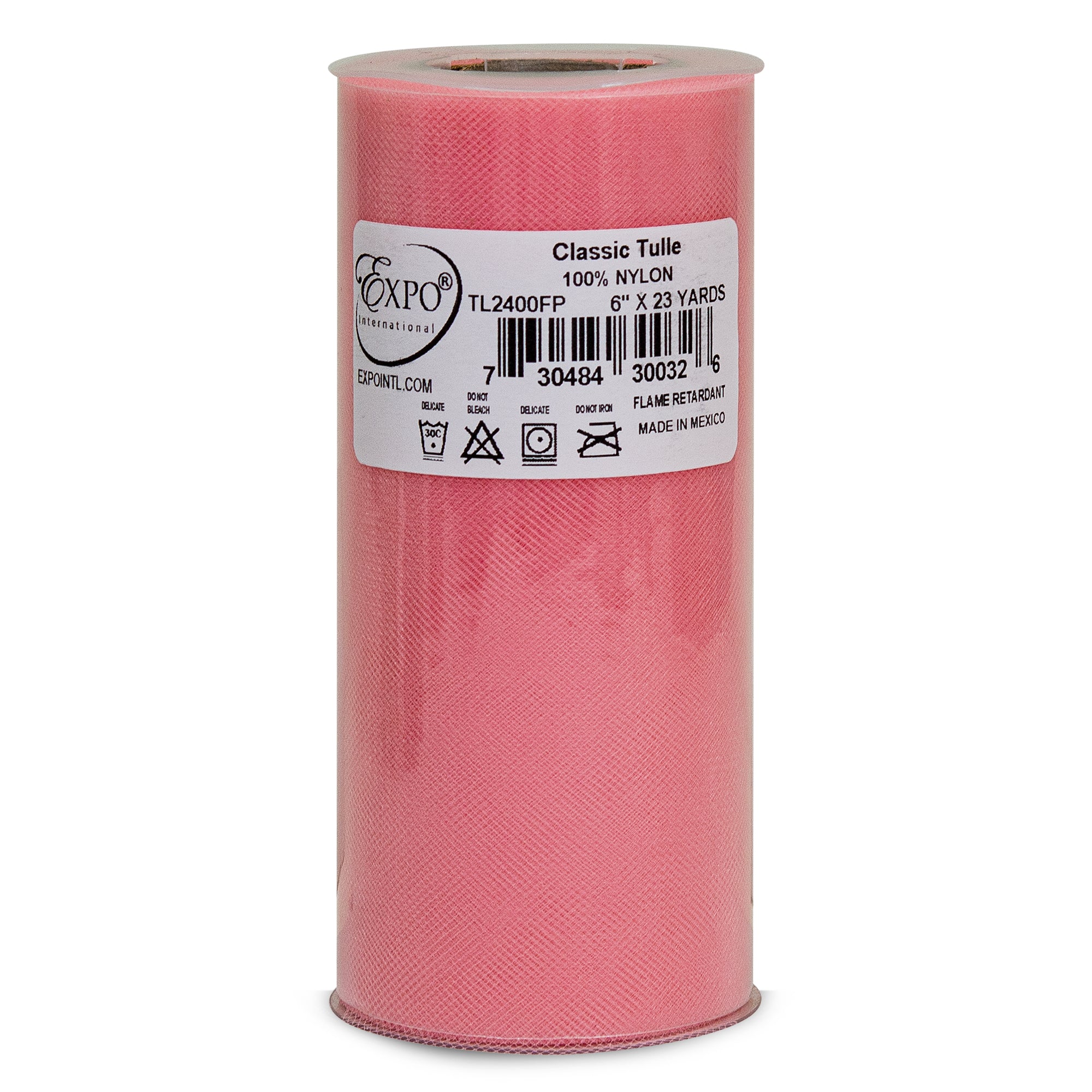 Premium Matte Tulle Spool of 6-inch X 25 Yards Flamingo Pink 6" Tulle