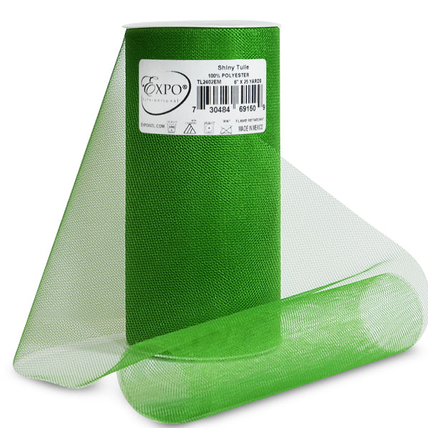 Premium Shiny Tulle Spool of 6 Inch X 25 Yards Emerald 6" Tulle