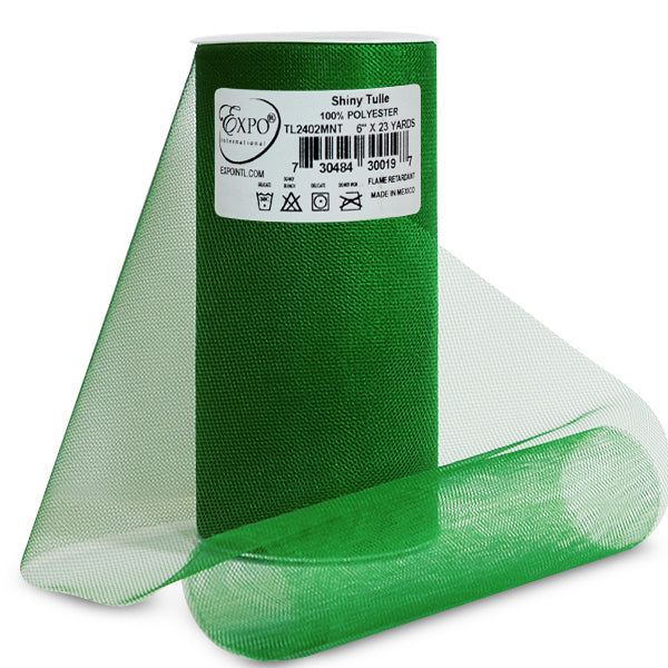 Premium Shiny Tulle Spool of 6 Inch X 25 Yards Mint Green 6" Tulle