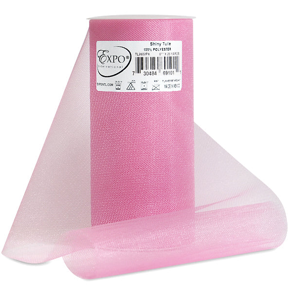 Premium Shiny Tulle Spool of 6 Inch X 25 Yards Pink 6" Tulle