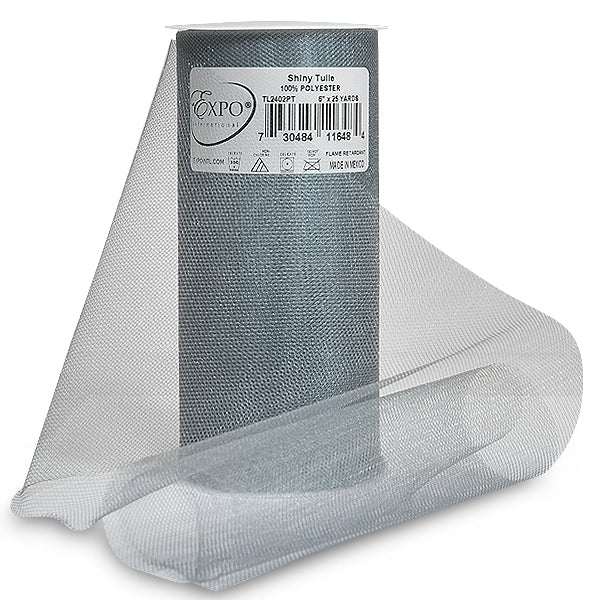 Premium Shiny Tulle Spool of 6 Inch X 25 Yards Pewter 6" Tulle