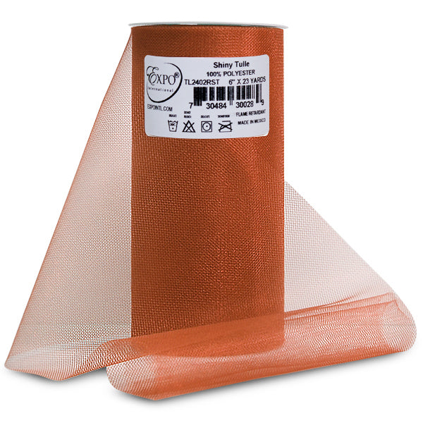Premium Shiny Tulle Spool of 6 Inch X 25 Yards Rust 6" Tulle