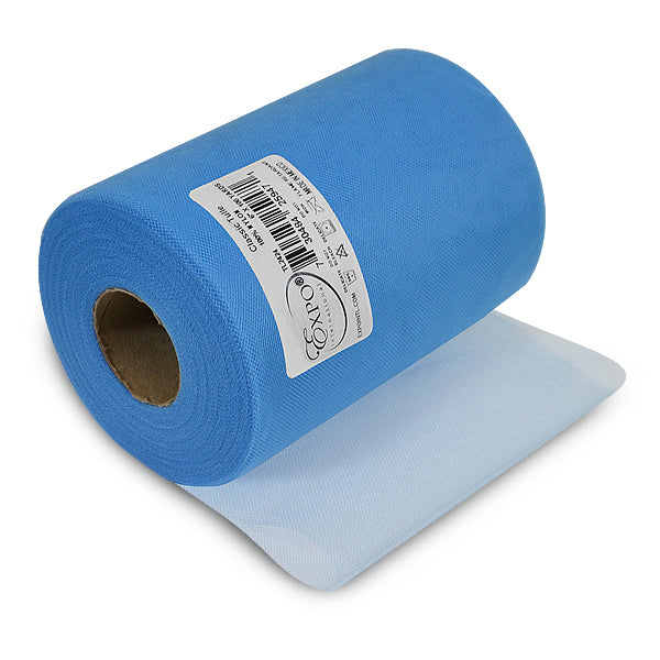 Premium Matte Tulle Spool of 6-inch X 100 Yards Light Blue 6" Tulle