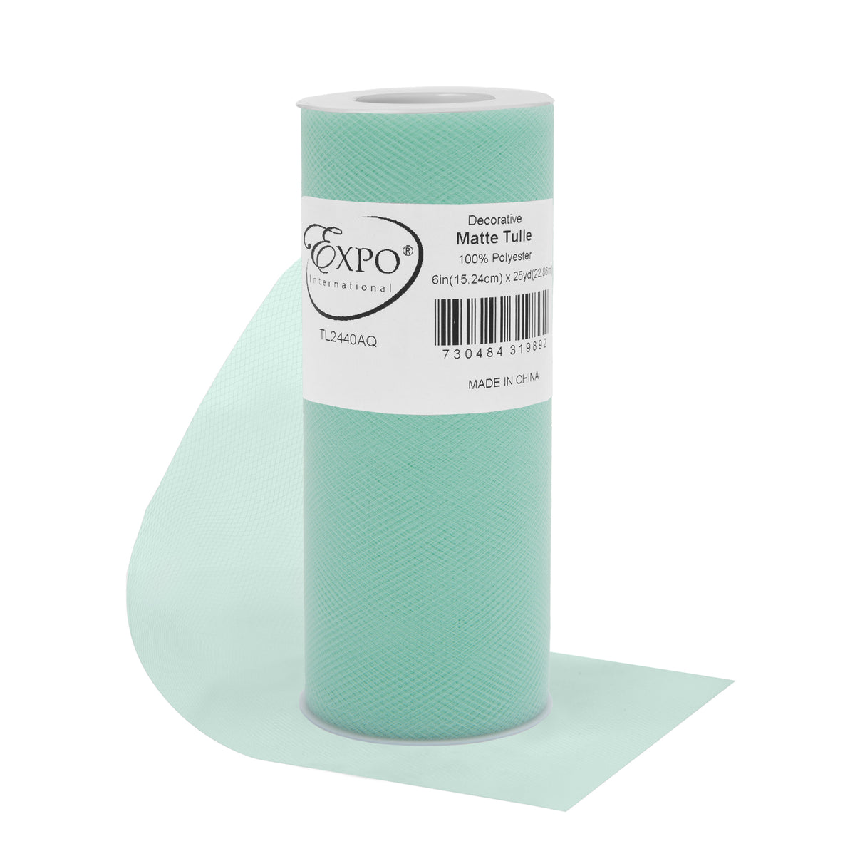 Decorative Matte Tulle Spool of 6 Inch X 25 Yards Aqua Blue 6" Tulle