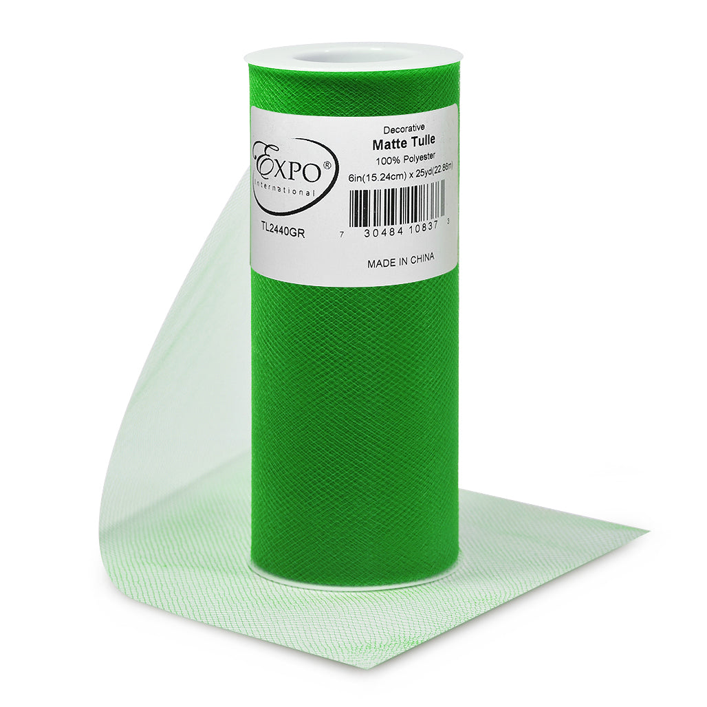 Decorative Matte Tulle Spool of 6 Inch X 25 Yards Green Multi 6" Tulle