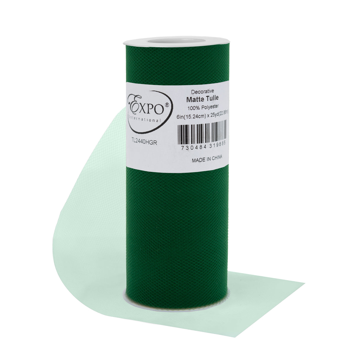 Decorative Matte Tulle Spool of 6 Inch X 25 Yards Hunter Green 6" Tulle