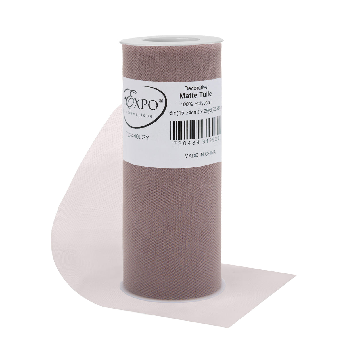 Decorative Matte Tulle Spool of 6 Inch X 25 Yards Light Gray 6" Tulle