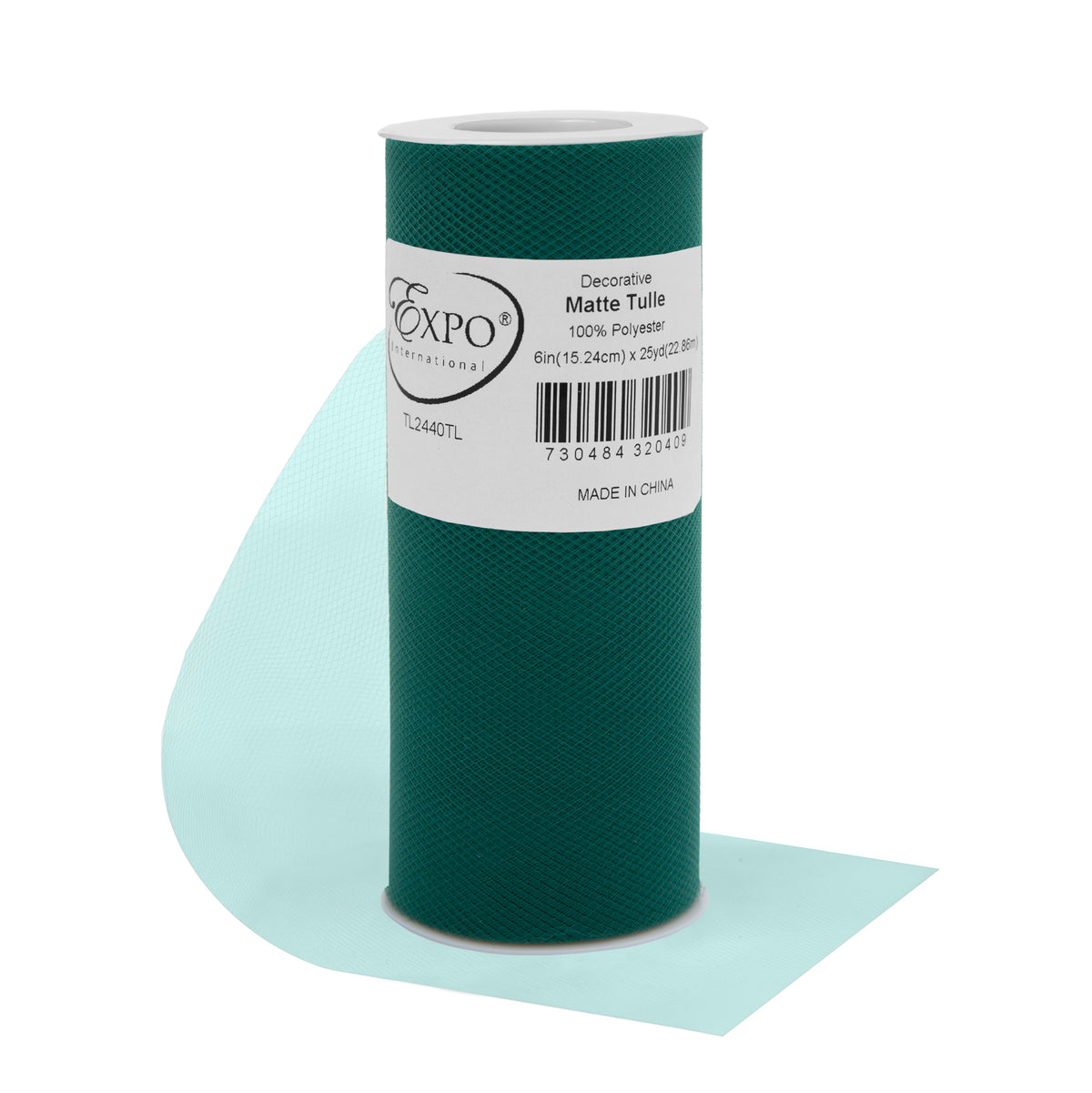 Decorative Matte Tulle Spool of 6 Inch X 25 Yards Teal 6" Tulle