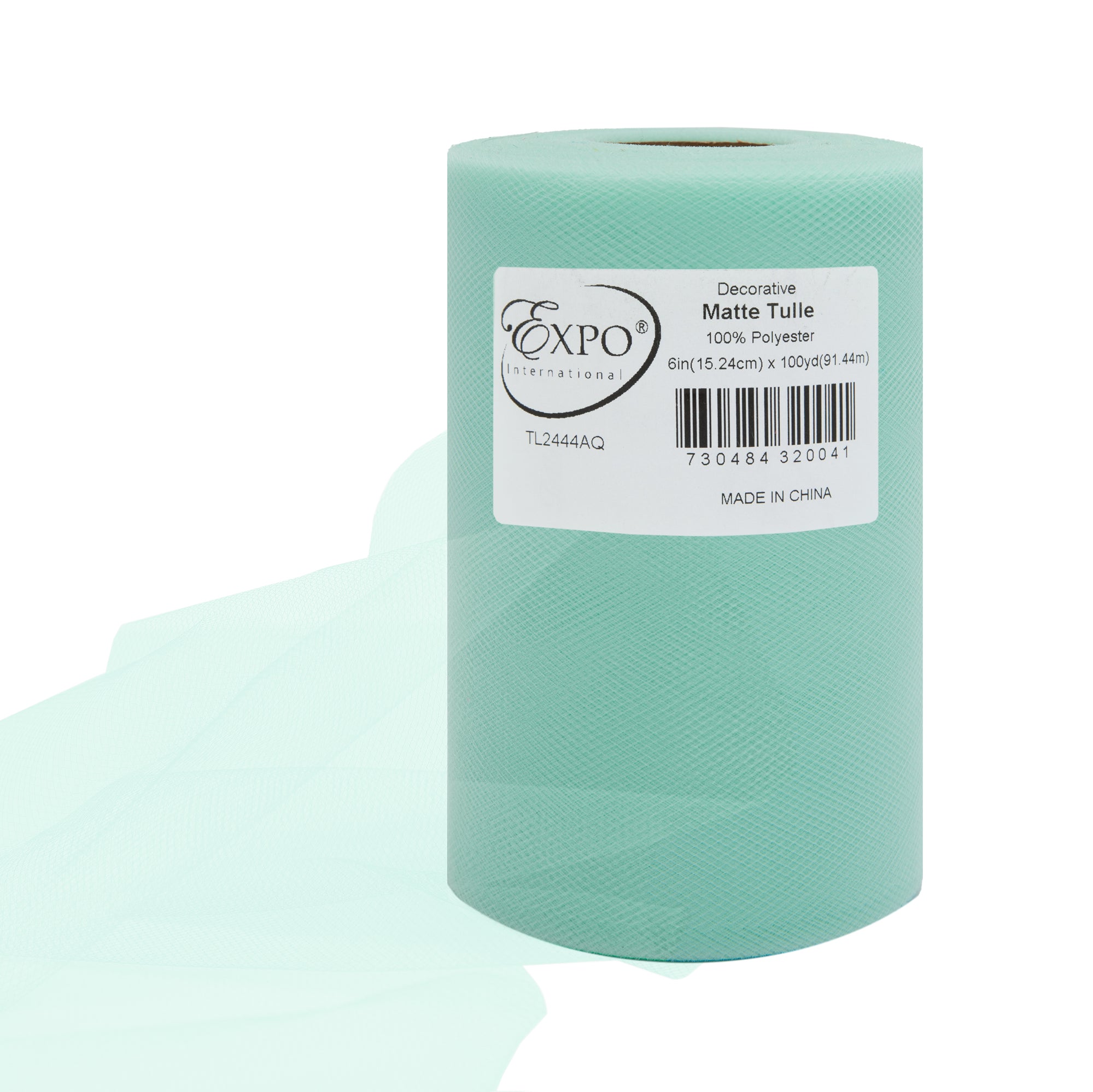 Decorative Matte Tulle Spool of 6 inch X 100 yards Aqua Blue 6" Tulle