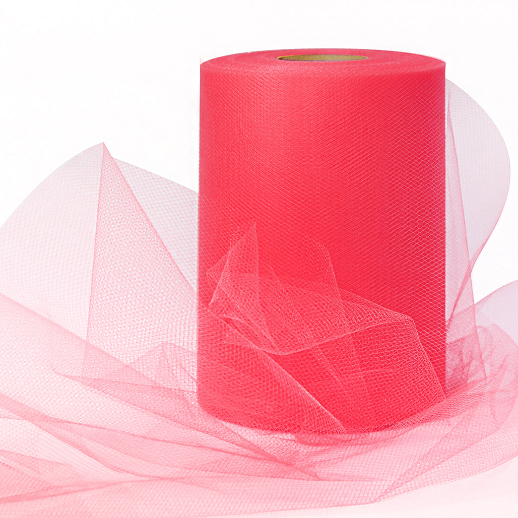 Decorative Matte Tulle Spool of 6 inch X 100 yards Coral 6" Tulle
