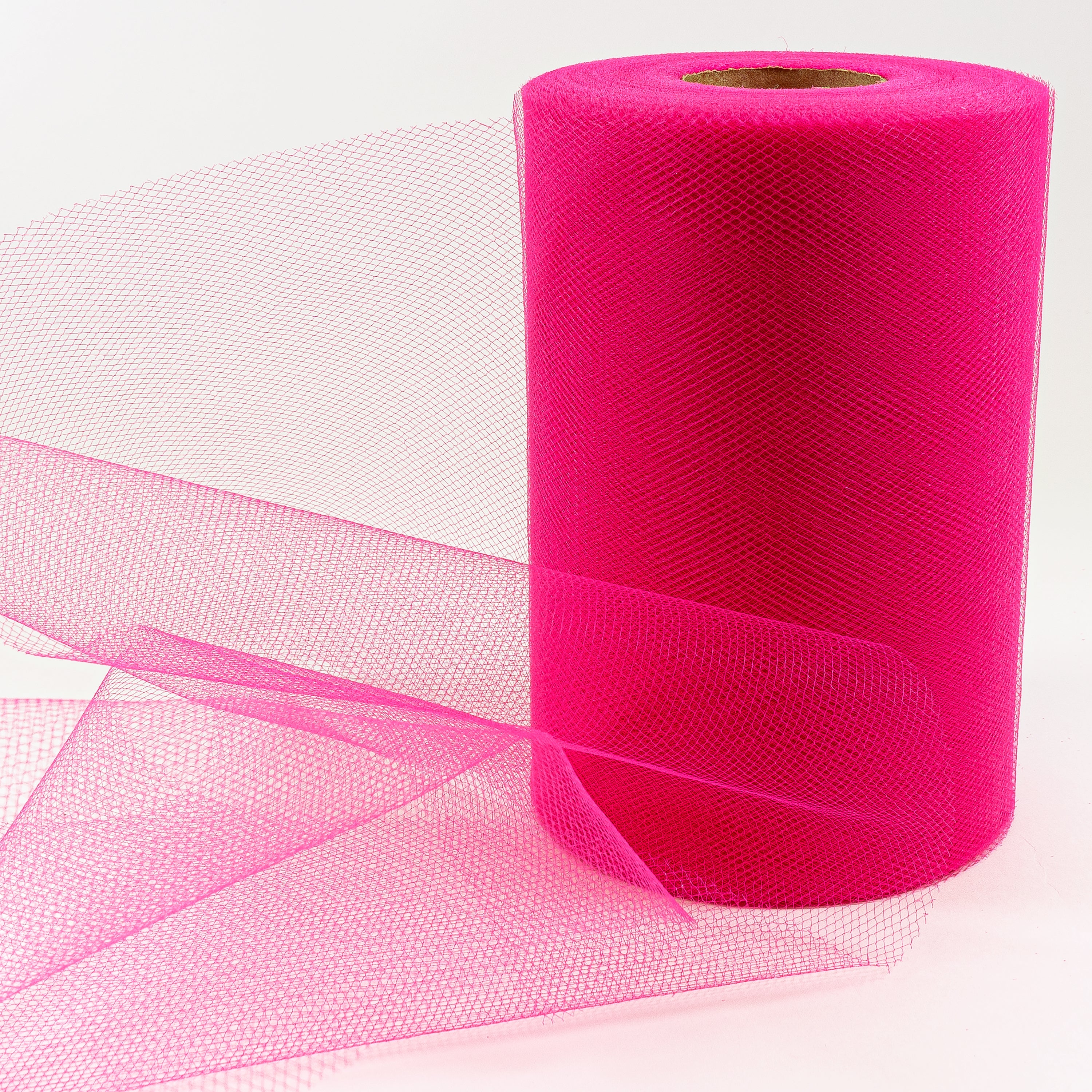 Decorative Matte Tulle Spool of 6 inch X 100 yards Fuchsia 6" Tulle