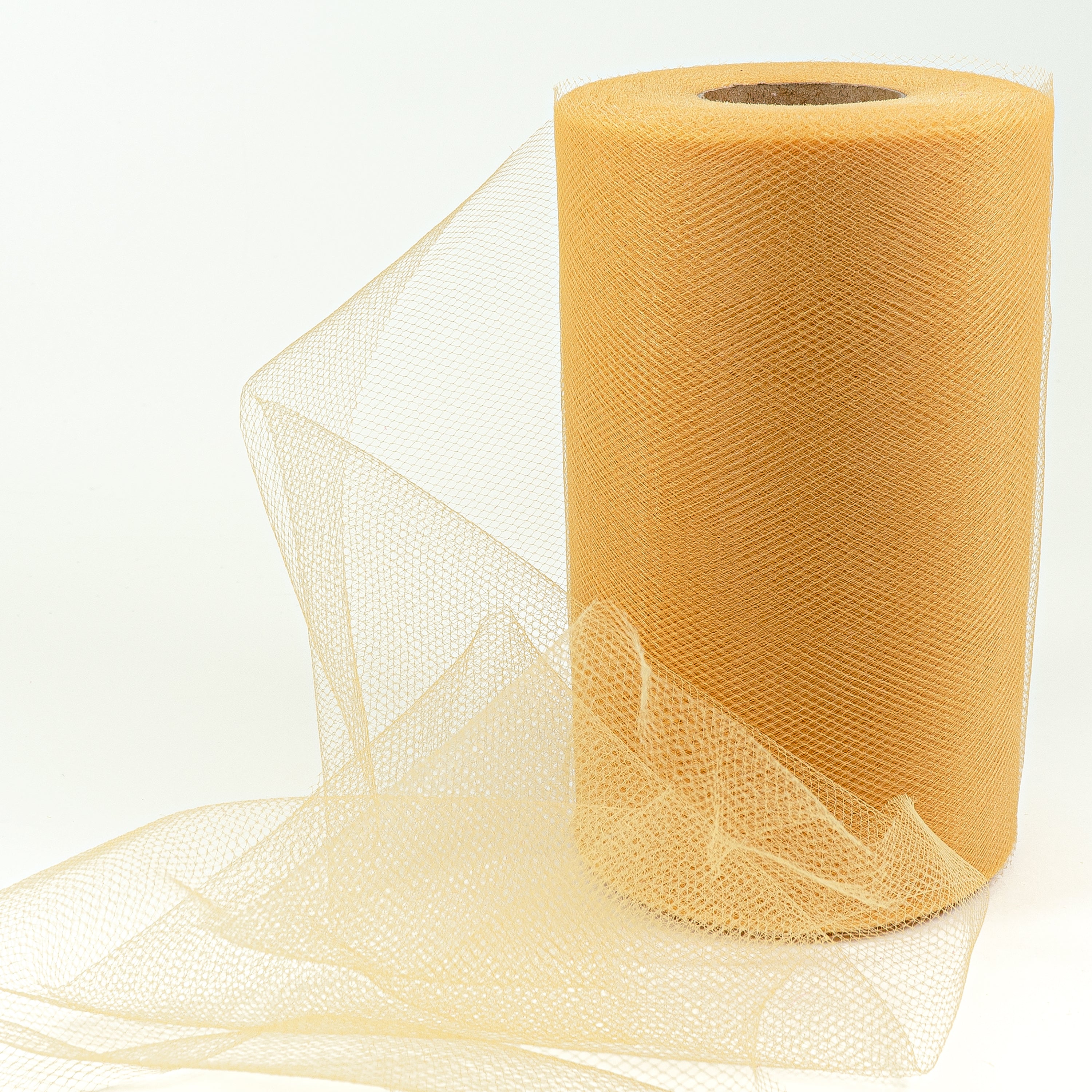 Decorative Matte Tulle Spool of 6 inch X 100 yards Gold 6" Tulle