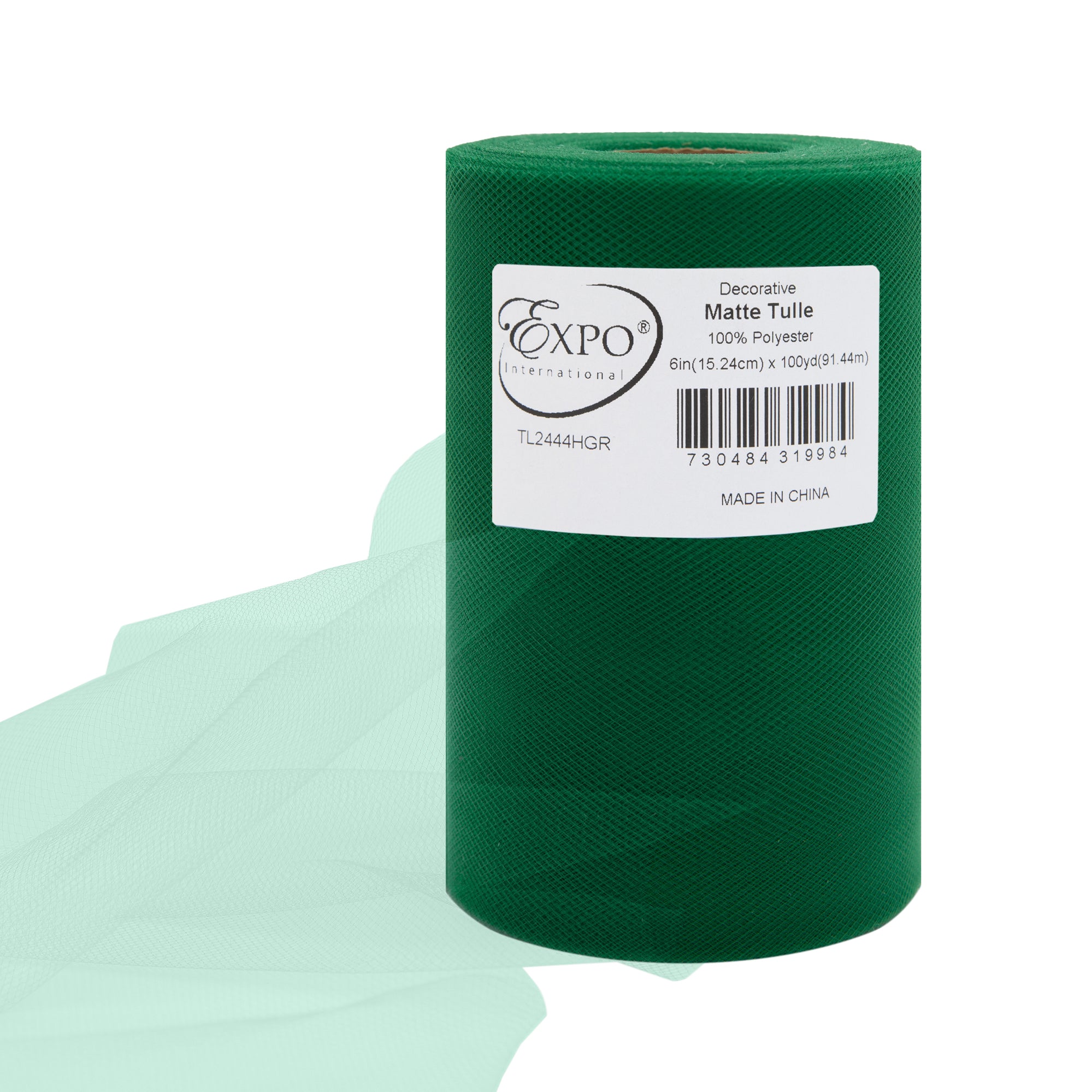 Decorative Matte Tulle Spool of 6 inch X 100 yards Hunter Green 6" Tulle
