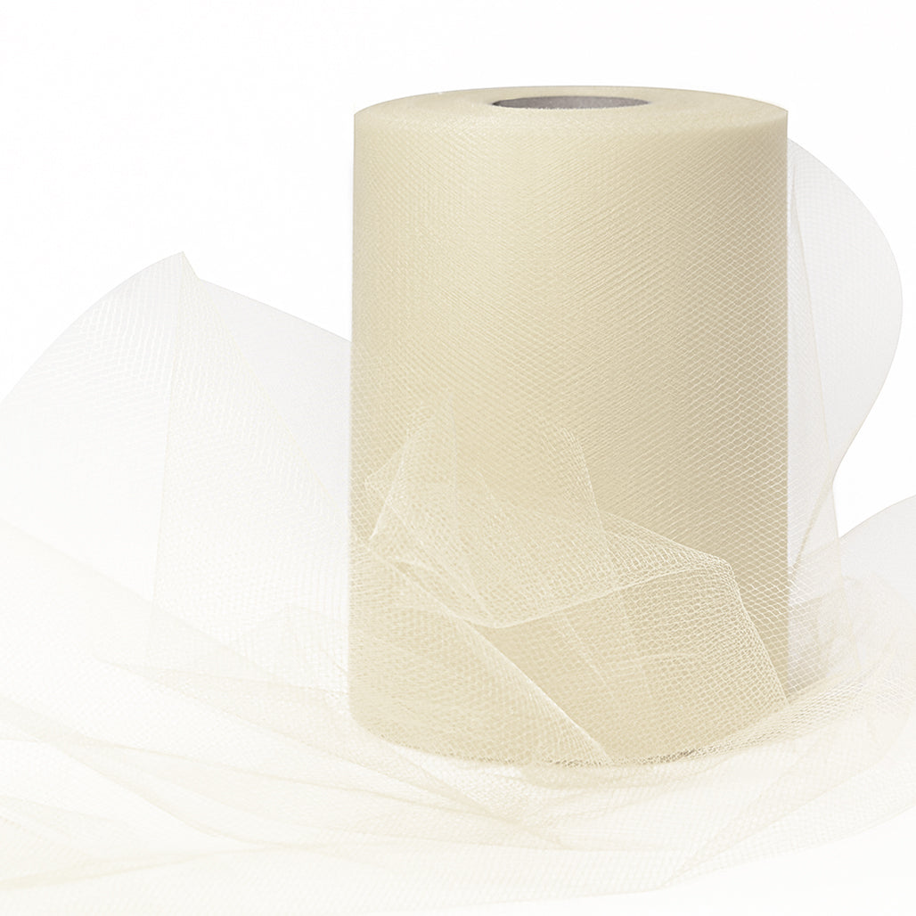 Decorative Matte Tulle Spool of 6 inch X 100 yards Ivory 6" Tulle