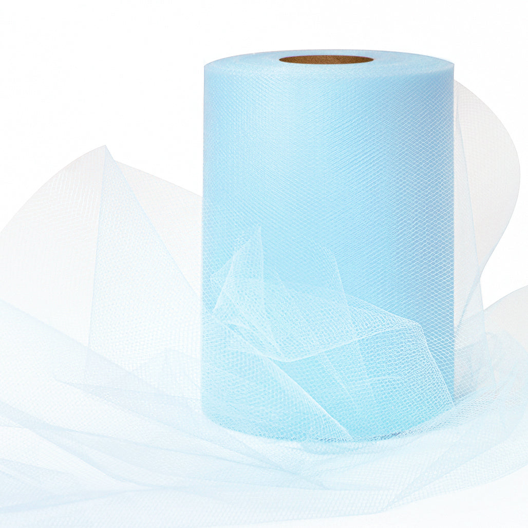 Decorative Matte Tulle Spool of 6 inch X 100 yards Light Blue 6" Tulle