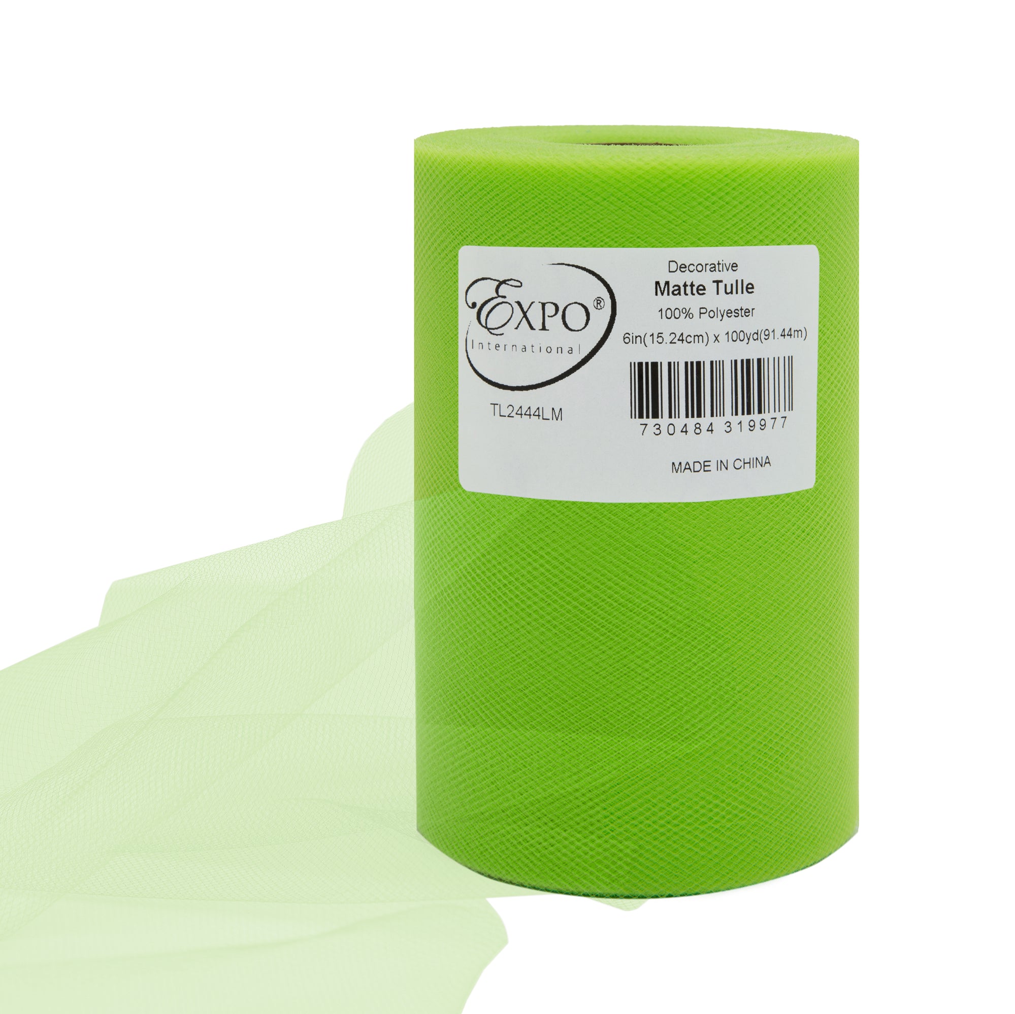 Decorative Matte Tulle Spool of 6 inch X 100 yards Lime 6" Tulle