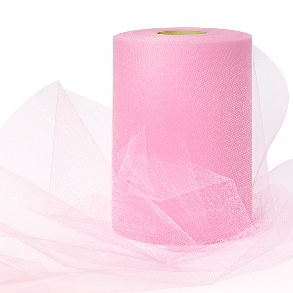 Decorative Matte Tulle Spool of 6 inch X 100 yards Pink 6" Tulle