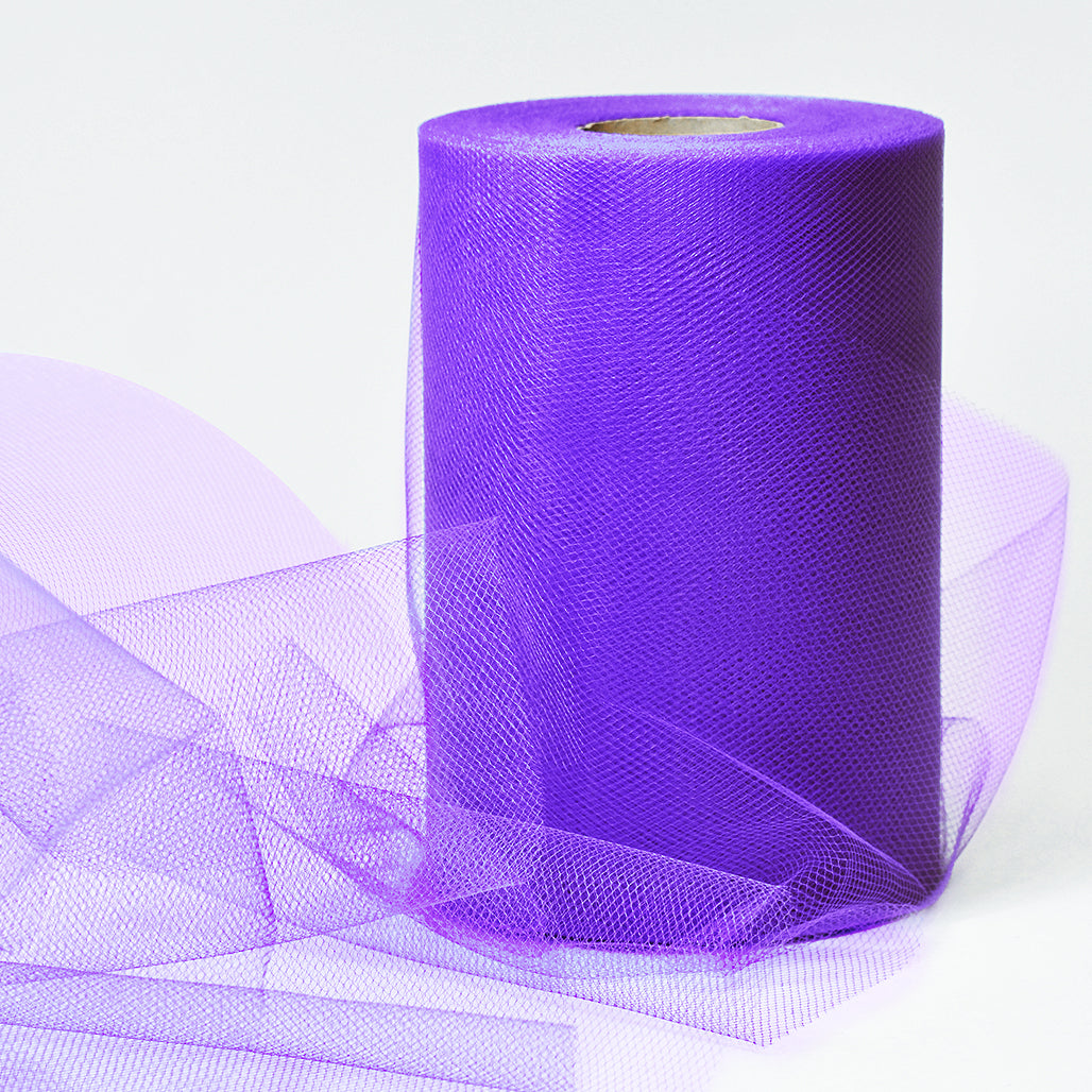 Decorative Matte Tulle Spool of 6 inch X 100 yards Purple 6" Tulle