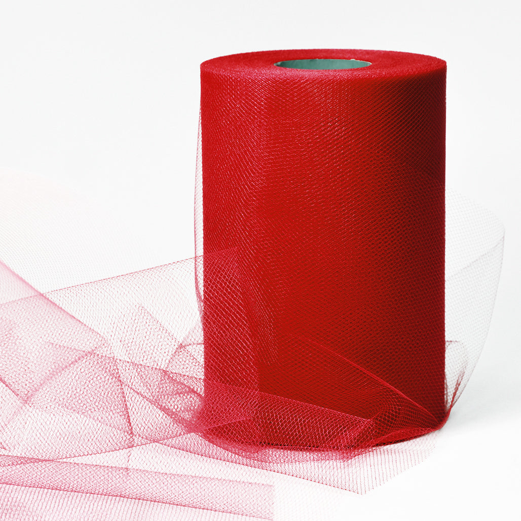 Decorative Matte Tulle Spool of 6 inch X 100 yards Red 6" Tulle