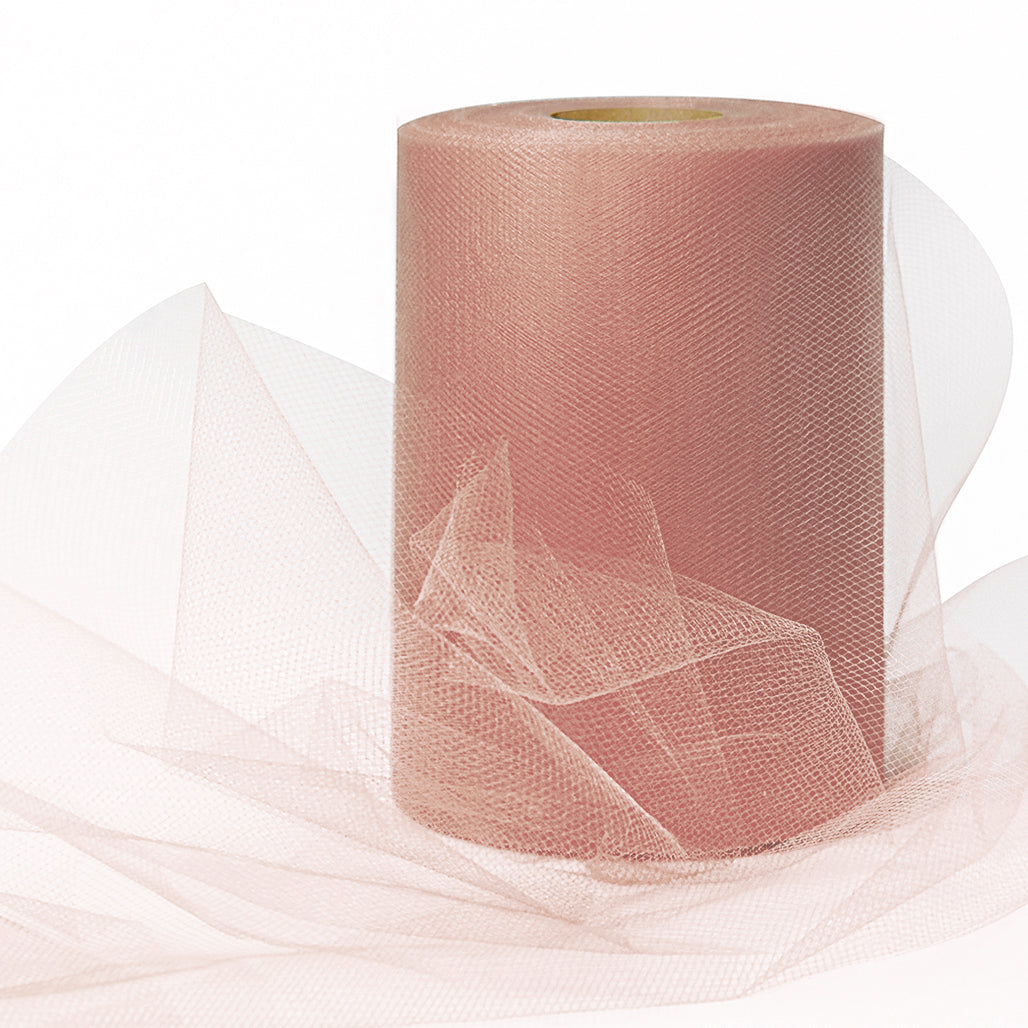 Decorative Matte Tulle Spool of 6 inch X 100 yards Rose Gold 6" Tulle