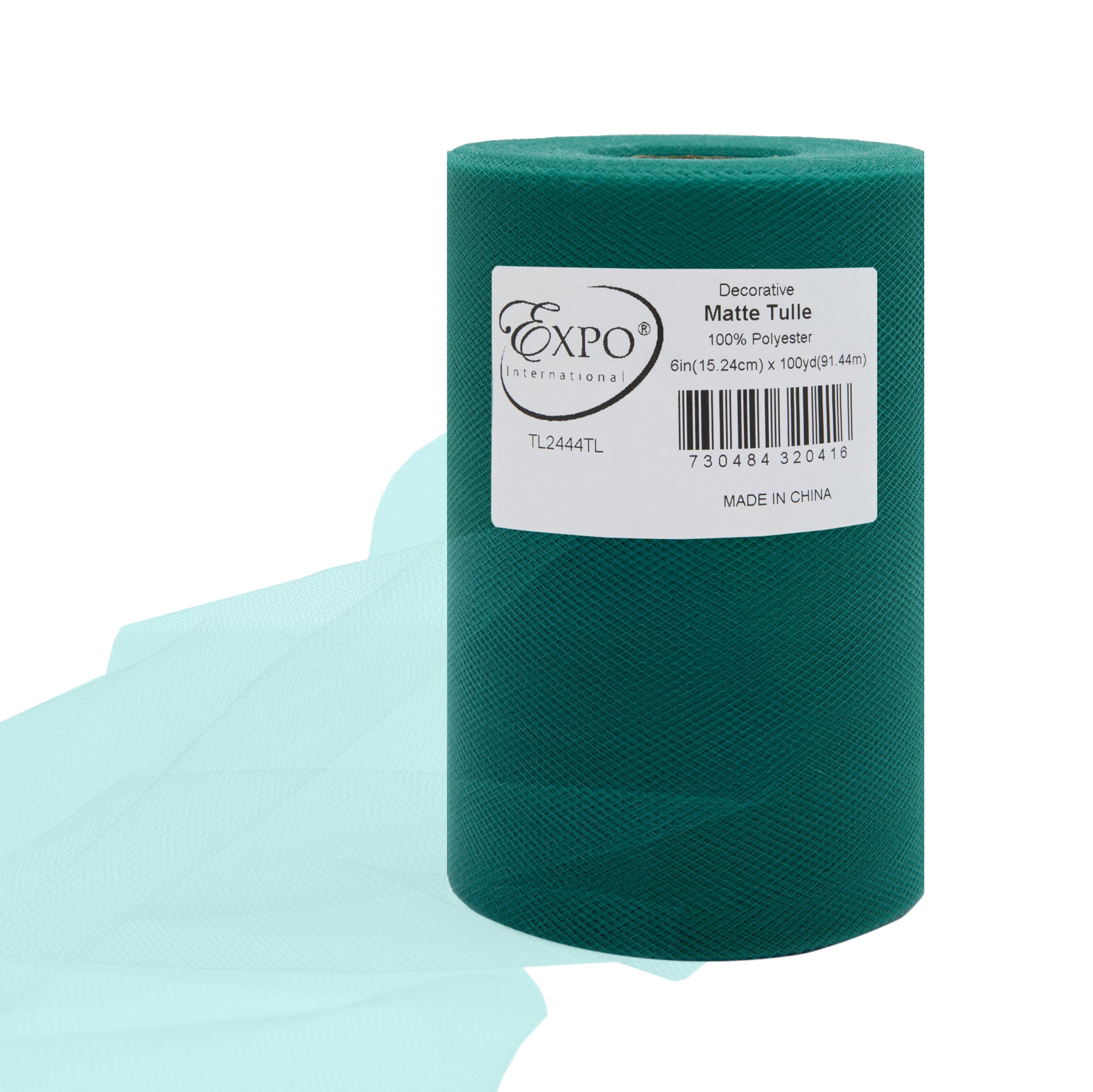 Decorative Matte Tulle Spool of 6 inch X 100 yards Teal 6" Tulle