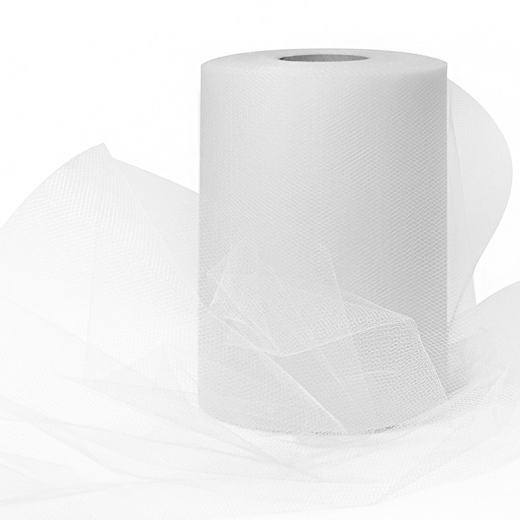Decorative Matte Tulle Spool of 6 inch X 100 yards White 6" Tulle