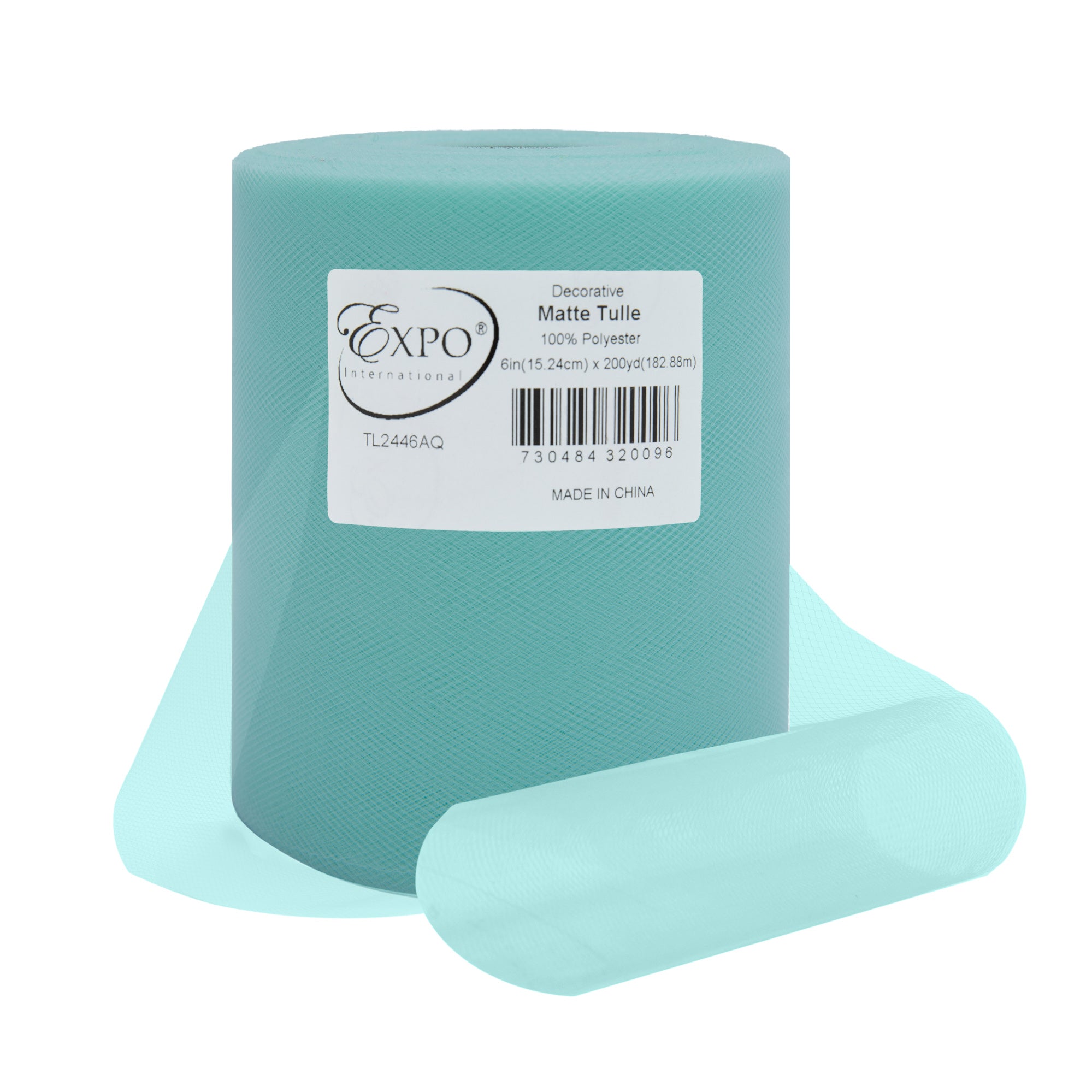 Decorative Matte Tulle Spool of 6 Inch X 200 yards Aqua Blue 6" Tulle