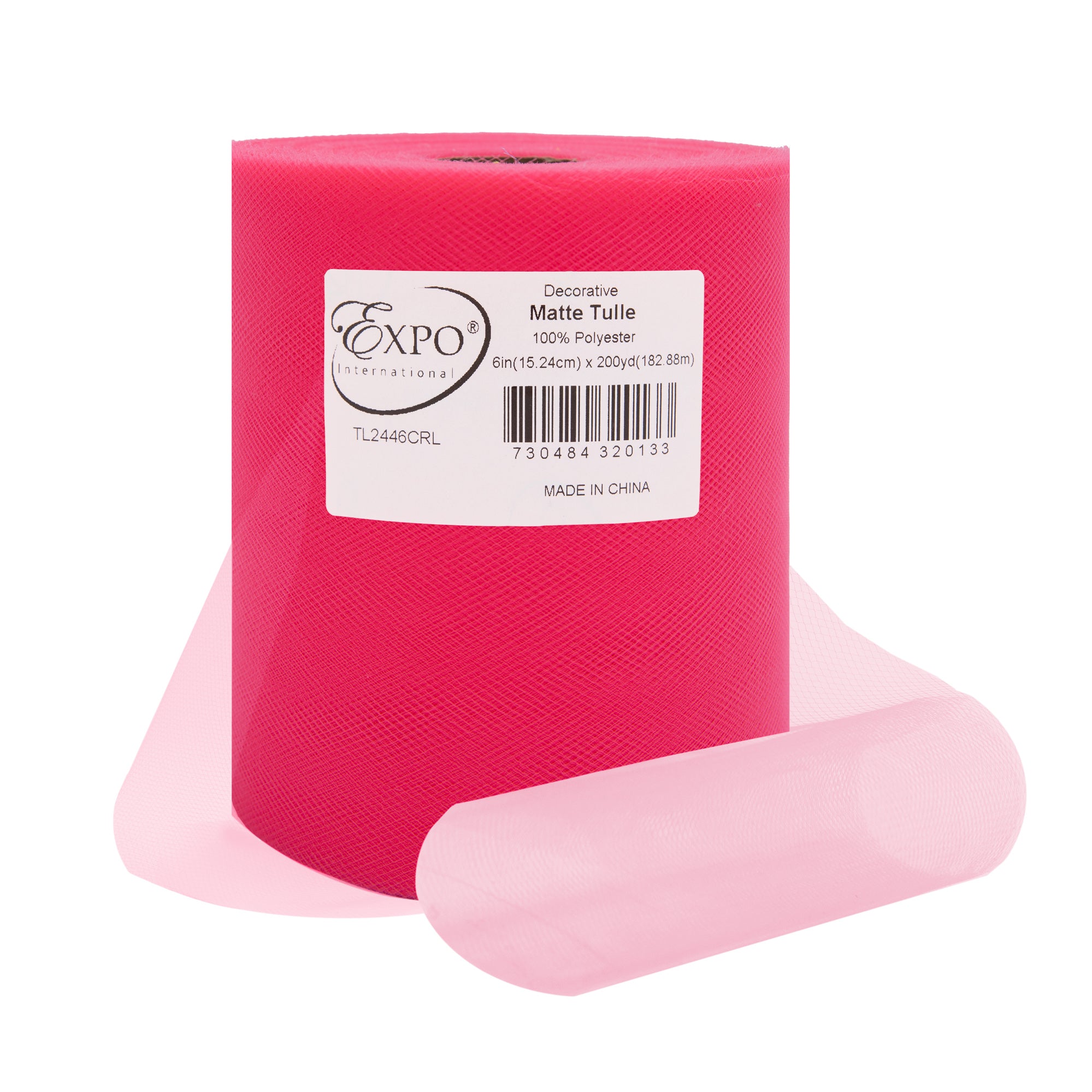 Decorative Matte Tulle Spool of 6 Inch X 200 yards Coral 6" Tulle