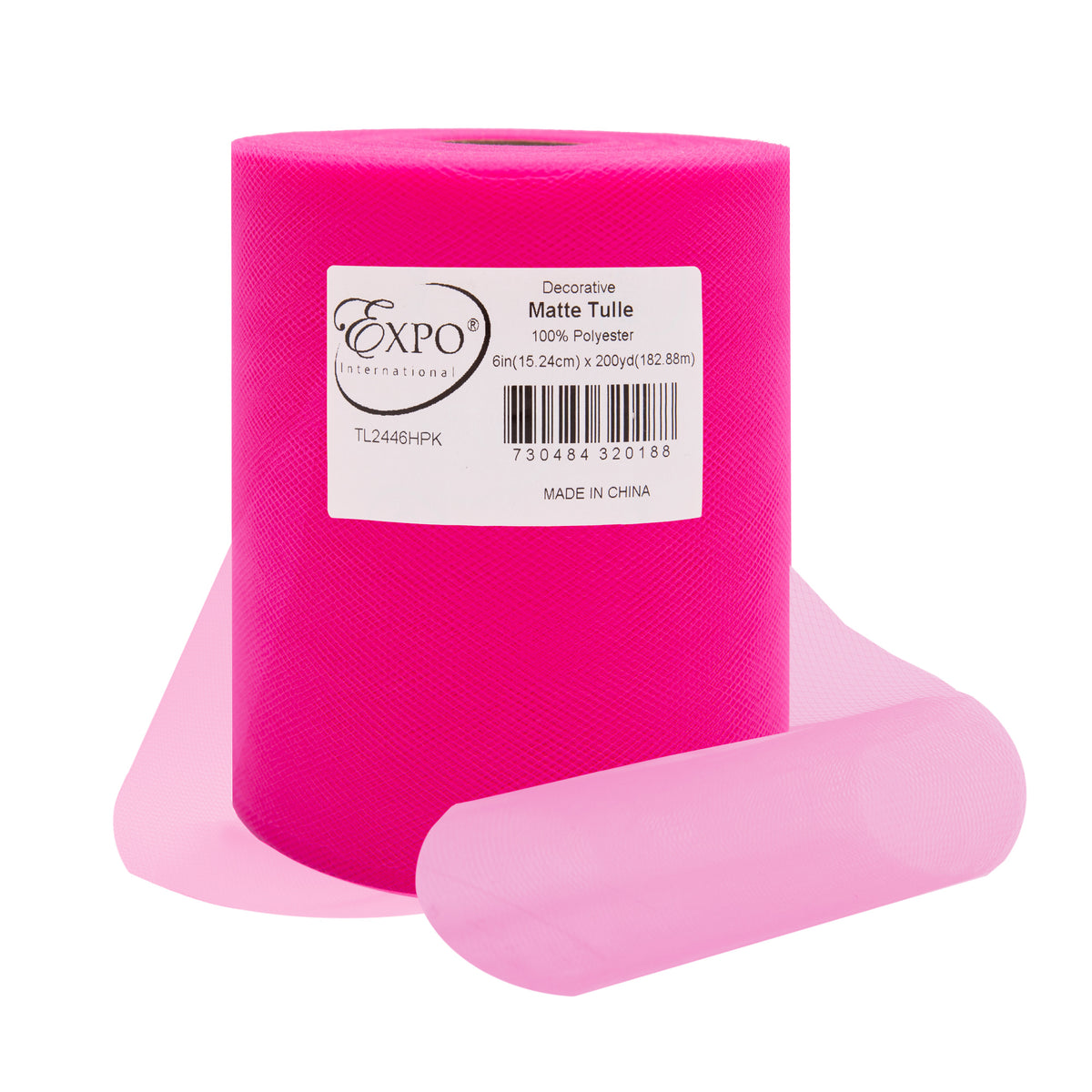 Decorative Matte Tulle Spool of 6 Inch X 200 yards Hot Pink 6" Tulle