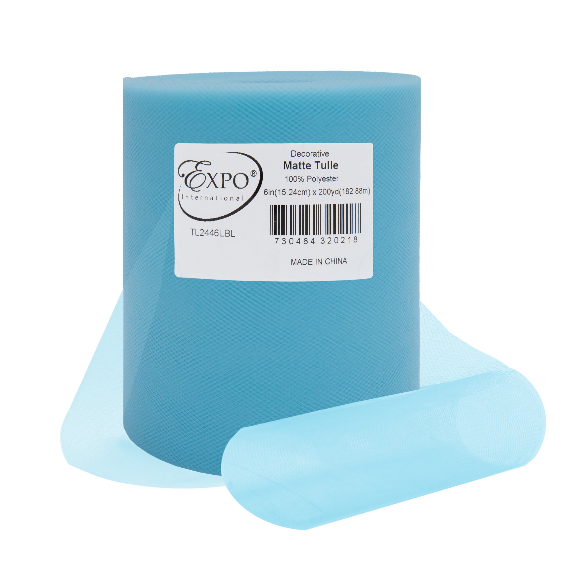 Decorative Matte Tulle Spool of 6 Inch X 200 yards Light Blue 6" Tulle