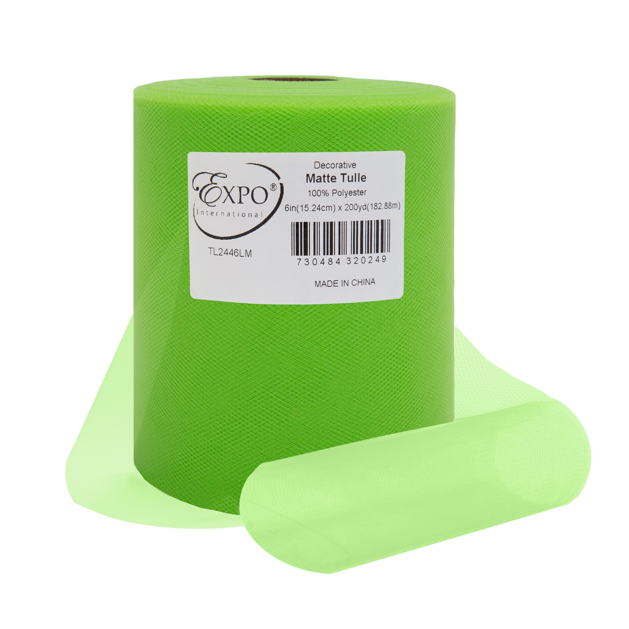 Decorative Matte Tulle Spool of 6 Inch X 200 yards Lime 6" Tulle
