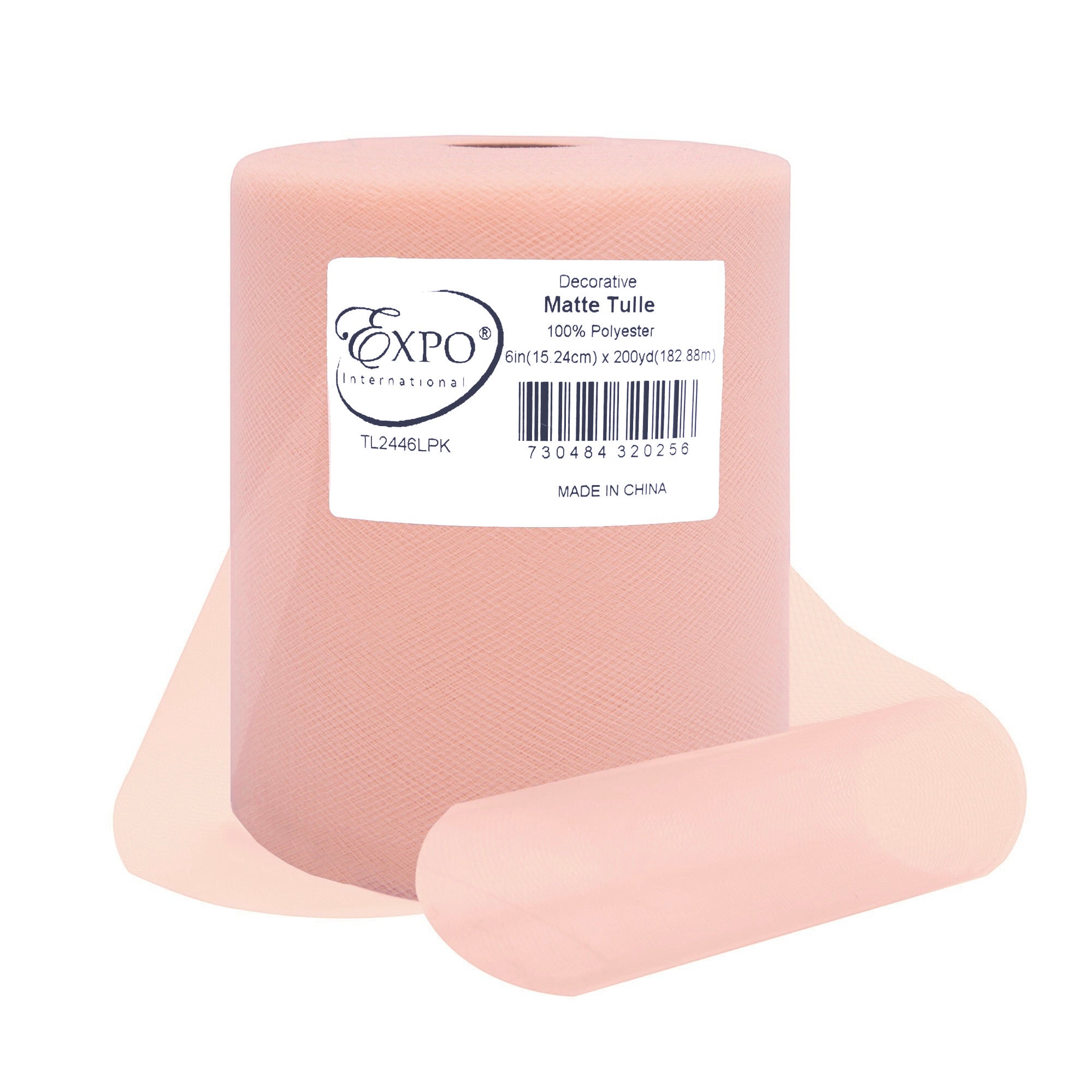 Decorative Matte Tulle Spool of 6 Inch X 200 yards Light Pink 6" Tulle
