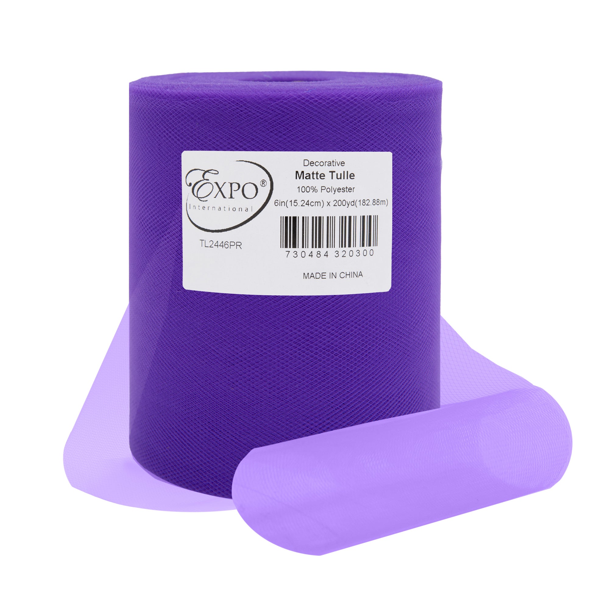 Decorative Matte Tulle Spool of 6 Inch X 200 yards Purple 6" Tulle