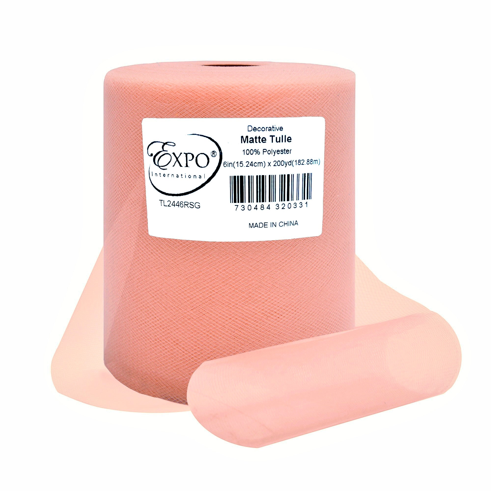 Decorative Matte Tulle Spool of 6 Inch X 200 yards Rose Gold 6" Tulle