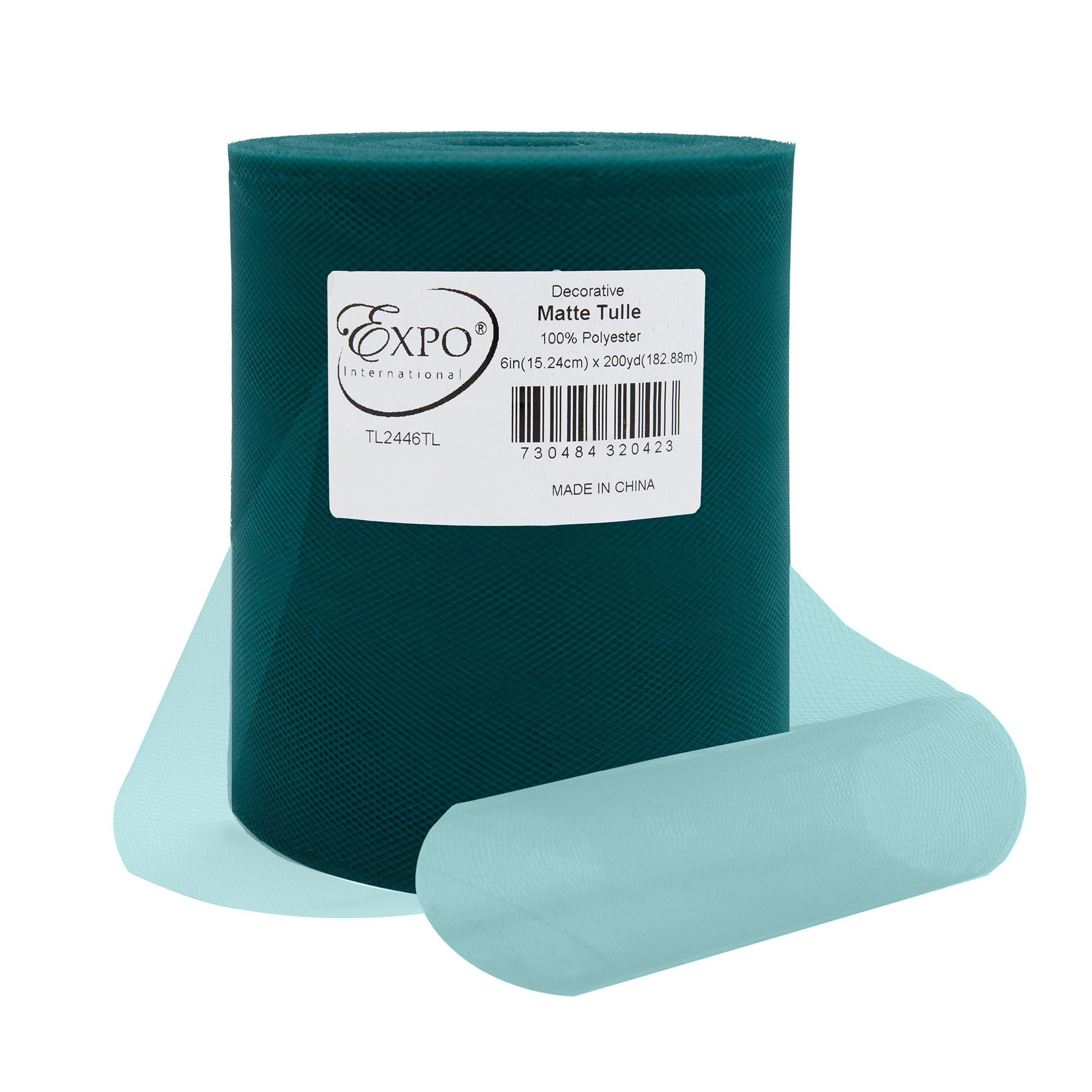 Decorative Matte Tulle Spool of 6 Inch X 200 yards Teal 6" Tulle
