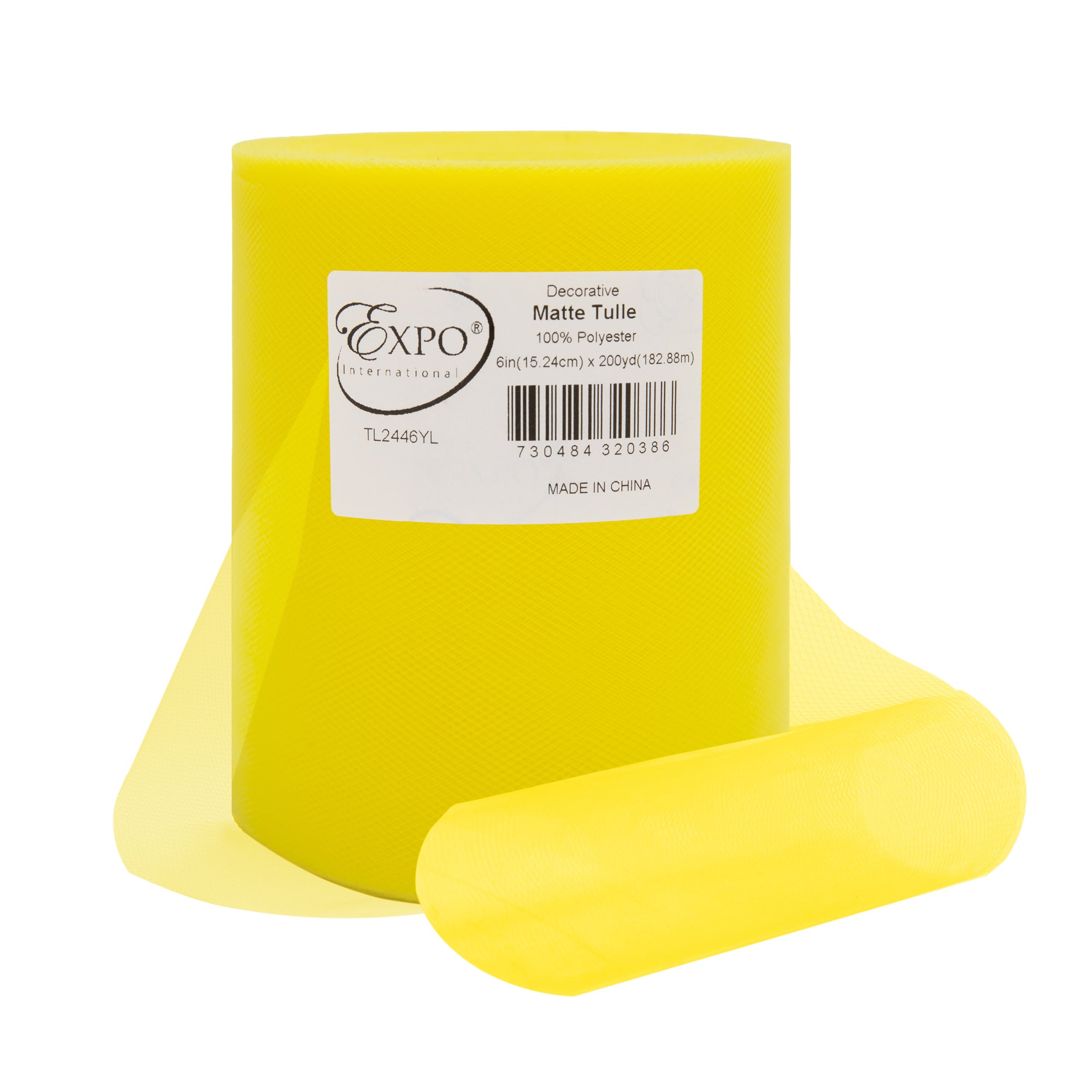 Decorative Matte Tulle Spool of 6 Inch X 200 yards Yellow 6" Tulle