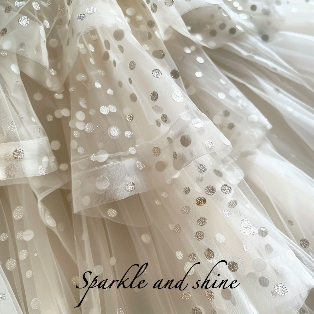 Fancy Tulle with Foil Polka Dot 6 Inch X 10 yard Spool 6" Tulle