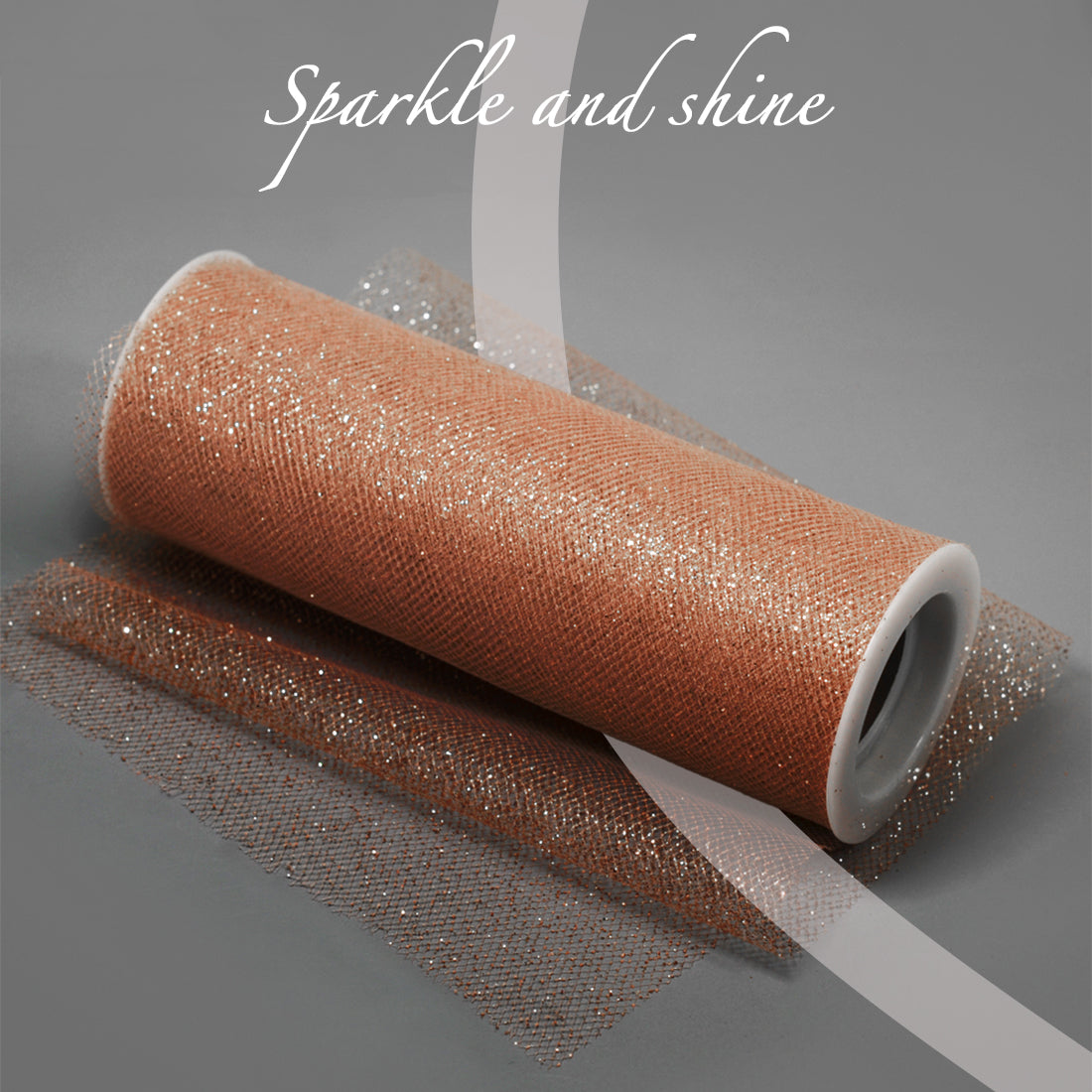 Decorative Glitter Tulle Fabric Rolll of 6 Inch X 50 yards