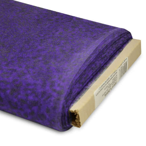 Premium Leopard Print Tulle Fabric Bolt of 54" X 25 Yards Purple Tulle
